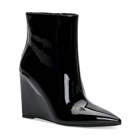 New w/Box INC International Concepts Azah Hidden Wedge Black Booties Size 10 - Picture 2 of 7